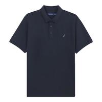 诺帝卡(NAUTICA)男装25春夏棉氨珠地亲肤透气多色短袖POLO衫男KE5101 藏青4NV 2XL
