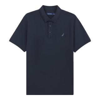 诺帝卡（NAUTICA）男装25春夏棉氨珠地亲肤透气多色短袖POLO衫男KE5101 藏青4NV M