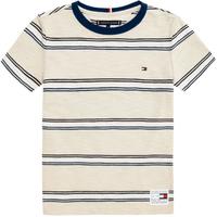 TOMMY HILFIGER汤米童装男女童夏季横纹短袖T恤 白色 150 /10【身高140-152cm】