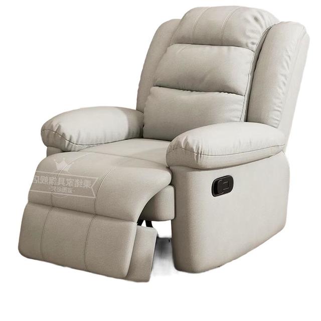 秉绪 头等太空沙发单人沙发舱电动功能躺按摩懒人沙发可睡觉电竞沙发椅 浅灰猫抓皮 手动坐躺