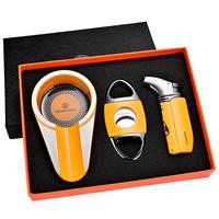 茄龙 (CIGARLOONG)雪茄剪打火机烟灰缸三件套装雪茄工具套装雪茄钻通针锋利便携