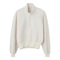 BASIC HOUSE/百家好卫衣休闲高级感外套女春季短款百搭减龄高领上衣 奶茶色 L