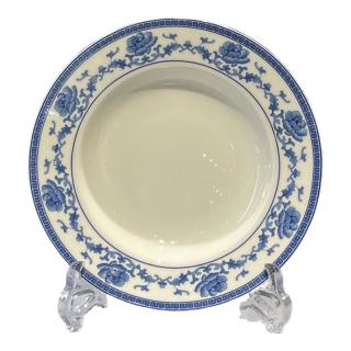 红叶（RL）国瓷景德镇陶瓷青花瓷饭碗饭盘家用陶瓷餐具鱼盘面碗汤碗 清芙蓉8寸饭盘套组6头