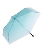 Wpc.雨伞折叠伞便携雨伞日本三折时尚小清新高颜值渐变色清透拒水雨具 折叠款 蓝绿色PT-WN003-002 BL