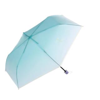 Wpc.雨伞折叠伞便携雨伞日本三折时尚小清新高颜值渐变色清透拒水雨具 折叠款 蓝绿色PT-WN003-002 BL