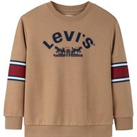 Levi's李维斯童装春秋款儿童学院风圆领卫衣男童复古撞色加绒上衣 棕褐色 160 /80 【身高158-170cm】