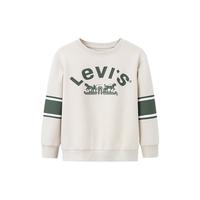 Levi's李维斯童装春秋款儿童学院风圆领卫衣男童复古撞色加绒上衣 卷轴灰(加绒) 130 /64 【身高116-122cm】