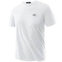美津浓(MIZUNO)短袖t恤男士凉感冰丝夏季薄款户外白色青年小T恤速干衣 L 白色【2104】
