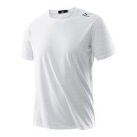 美津浓(MIZUNO)短袖t恤男士凉感冰丝夏季薄款户外白色青年小T恤速干衣 白色 4XL 白色【2A72】