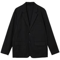 杰克·琼斯(JACK&JONES)男装春秋商务休闲简约百搭纯色字母刺绣弹力舒适西装男222208004 E42黑色 S