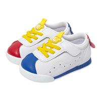 kids.ing【春夏特惠】1-4岁宝宝学步运动鞋软底女小童男童鸳鸯小白鞋网面 红蓝鸳鸯(皮面) 20 适合脚长12.3cm