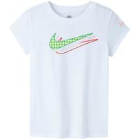 NIKE 耐克童装女童纯棉短袖T恤夏季儿童亲肤舒适短T上衣 纯白色 120 /60 【身高110-116cm】