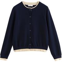 撞色织设计感针织衫女春秋款时尚百搭毛织开衫小外套