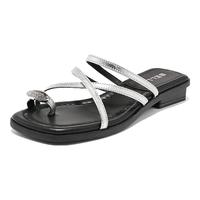 百丽时尚夹脚拖女商场细带休闲拖鞋A9Z1DBT4 银色 39