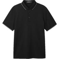 雅戈尔 短袖POLO衫男翻领扁机领设计凉爽面料散热快吸湿透气polo衫 黑色 L