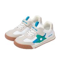 kids.ing儿童板鞋男女童春季防滑校园小白鞋休闲运动鞋德训鞋 绿蓝小白鞋 34 适合脚长20.9-21.4cm