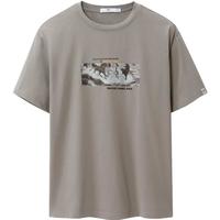 HLA海澜之家T恤男中华大地系列凉感圆领短袖男夏HNTBJ2Y401A 凉感抗菌-浅咖花纹DC 3XL 190/104A182~196斤