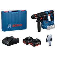 博世(BOSCH)GBH 18V-18 X 锂电无刷电锤 通用夹头 两电一充套装 含集尘盒