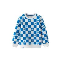 asics【商城同款】亚瑟士童装长袖运动印花长袖卫衣T恤 1406蓝色 130 cm