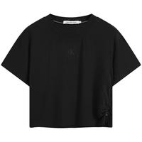 CK Jeans春季女士简约印花抽褶下摆圆领短袖T恤J221111