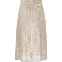 VEROMODA半身裙春季复古优雅中腰亮片内衬侧拉链32411G014 A14淡粉色 160/64A/S