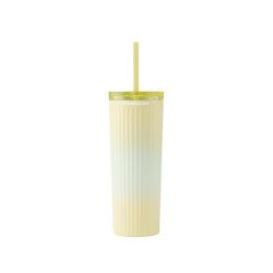 星巴克 大容量 不锈钢保温杯  黄绿渐变 501-600mL 直身杯