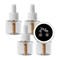 美的 电蚊香液定时关机灭蚊小夜灯电热驱蚊器母婴适用数显4瓶+1器