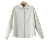 晚白【清仓拼手速】潮流韩版叠穿百搭衬衫女上衣 米杏色 XL