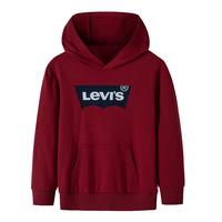 Levi's李维斯童装男女童春秋款连帽经典蝙蝠标logo卫衣儿童百搭上衣 辣椒红 140 /68 【身高128-140cm】