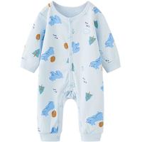 童泰婴儿连体衣新生儿爬服四季纯棉男女宝宝家居服内衣 蓝色 80cm