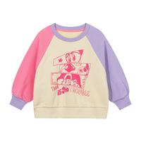 马·拉丁（M.Latin）/童装儿童卫衣24春男女童大童漫画设计感俏皮圆领卫衣 浅紫 130cm