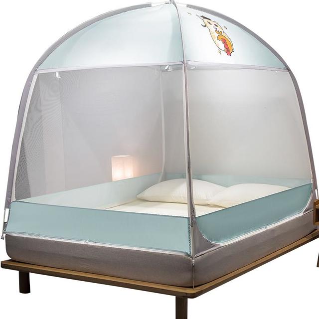 罗莱生活 罗莱家纺A类抗菌蒙古包蚊帐家用卧室三开门U型拉链防尘遮光顶 福猫蒙古包蚊帐 适合1.8米床