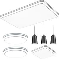 雷士（NVC）LED吸顶灯客厅灯卧室灯现代简约灯具灯饰客厅吸顶灯装饰灯2024款 白月-三室两厅带餐吊