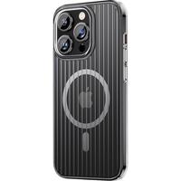 品胜 适用苹果15Pro手机壳iPhone15Pro磁吸壳 MagSafe无线充电 防摔抗指纹超薄冰川纹理瓦楞保护套透明 【MagSafe】透明