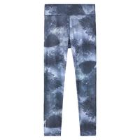 moodytiger女童瑜伽裤春秋装柔软透气外穿儿童运动印花紧身裤子下装丨小云朵 氤梦灰 130 cm