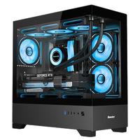 航嘉（Huntkey）GX760M.PRO追梦 游戏电脑台式机箱 270°海景房主机箱 支持M-ATX主板/360水冷/散热器限高165mm GX760M黑色 单机箱