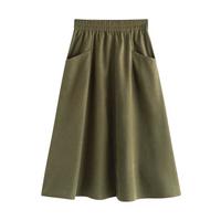 【特卖】法式半身裙女春秋季高腰梨形身材宽松显瘦A字长裙子