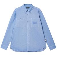 杰克·琼斯（JACK&JONES）男装春季时尚潮流百搭双侧纽扣贴袋字母刺绣尖领衬衫男224405002 布蓝色C40 常规 布蓝色C40 S 170