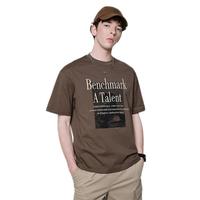 马克华菲T恤男春夏季圆领透气打底衫潮美拉德男士短袖上衣 深棕色 52/L 