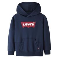 Levi's 李维斯童装男女童连帽经典蝙蝠标卫衣春秋纯棉儿童舒适针织上衣 辣椒红 110 /56 【身高104-110cm】