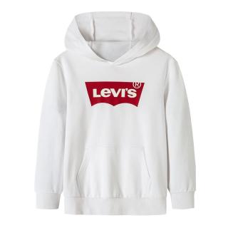 Levi's 李维斯童装男女童连帽经典蝙蝠标卫衣春秋纯棉儿童舒适针织上衣 奶白 110 /56 【身高104-110cm】