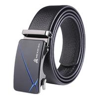 稻草人(MEXICAN)男士皮带自动扣真皮腰带牛皮商务休闲裤带实用 【96072】磨砂魅力款 115cm (110-130厘米可选)