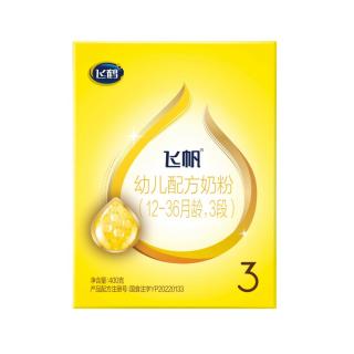 移动端、京东百亿补贴：飞鹤 飞帆DHA10倍益生菌专利OPO幼儿配方奶粉3段(12-36月龄)400g*1盒