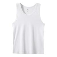 猫人背心男士纯棉夏季薄款螺纹100%全棉跨栏弹力打底汗衫男式 白色 XL【110-125斤】