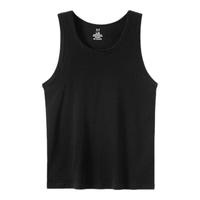 猫人背心男士纯棉夏季薄款螺纹100%全棉跨栏弹力打底汗衫男式 黑色 XL【110-125斤】