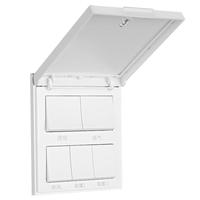 德力西浴霸开关 通用86型卫生间浴室多合一开关面板 五开翻盖白色