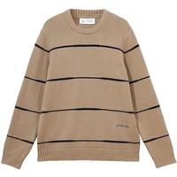 杰克·琼斯(JACK&JONES)年秋冬男士上衣时尚简约个性舒适买一条纹撞色针织衫男装 浅卡其 常规 S 170