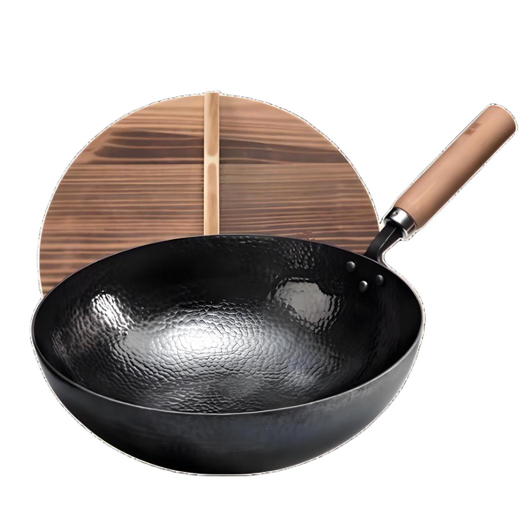 SOWE素味炒锅 章丘手工铁锅 传统锻打 无涂层 老式家用不粘锅32cm