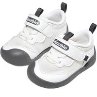 基诺浦25夏季透气婴儿学步鞋网面8-18个月宝宝男女童机能鞋GB2451/2449 白色 20 125mm 适合脚长125-129mm