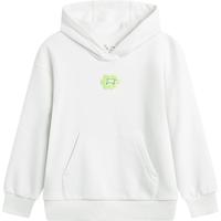 李宁 LI-NING童装儿童卫衣女小大童加绒保暖宽松套头连帽运动上衣YWDU276 【加绒】乳白色-1 170